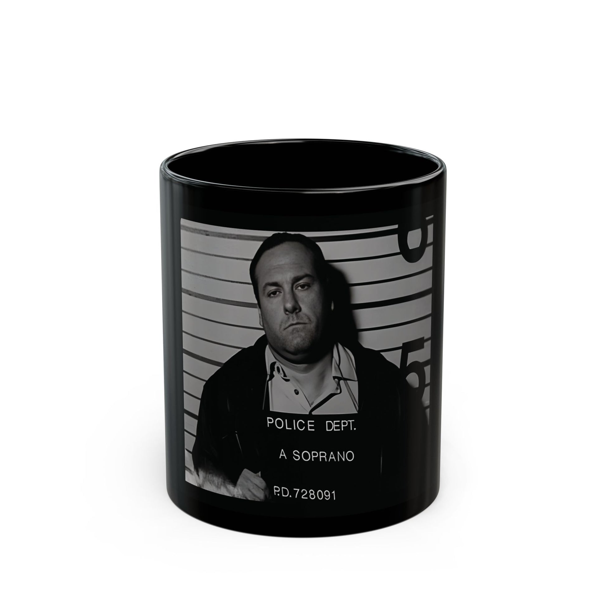 Anthony Soprano Mugshot Black Mug, Coffee Cup for TV Lovers, Gift for Sopranos Fans, Unique Collectible Mug, Funny Decorative Cup
