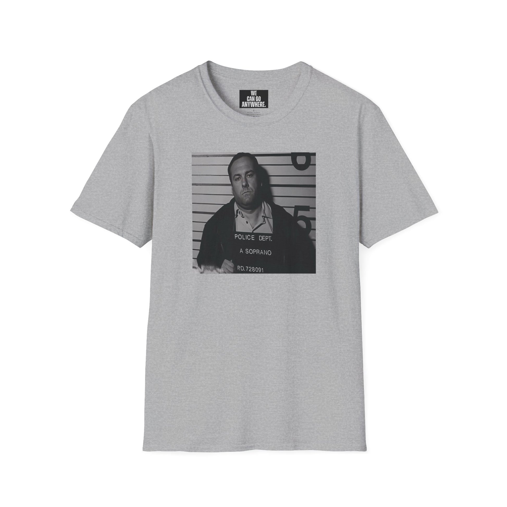 Tony Soprano Mugshot Shirt | Sopranos Mafia T-Shirt | Mob Boss Streetwear | Anti-Rat Collection | Gildan Softstyle Tee