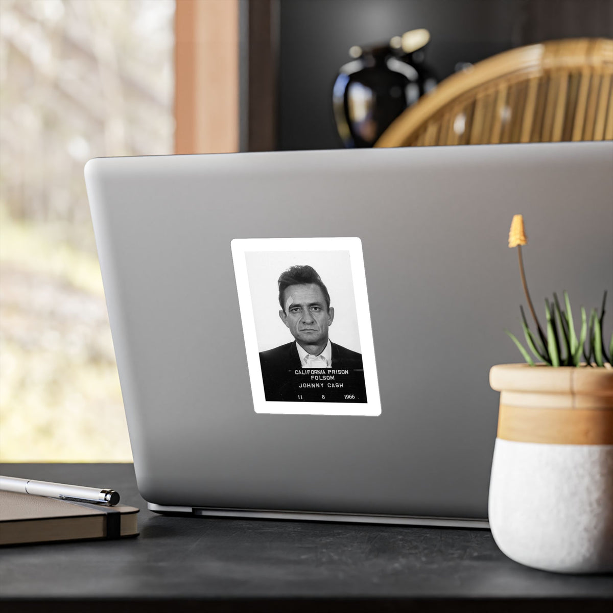 Johnny Cash Mugshot Sticker – Kiss-Cut Vinyl Decal