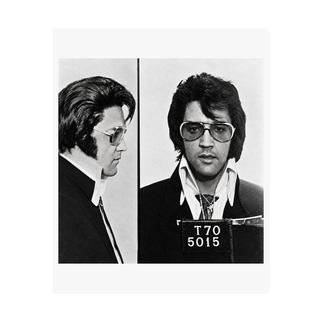 Elvis Presley 1970 Mugshot Poster – Matte Wall Art Print