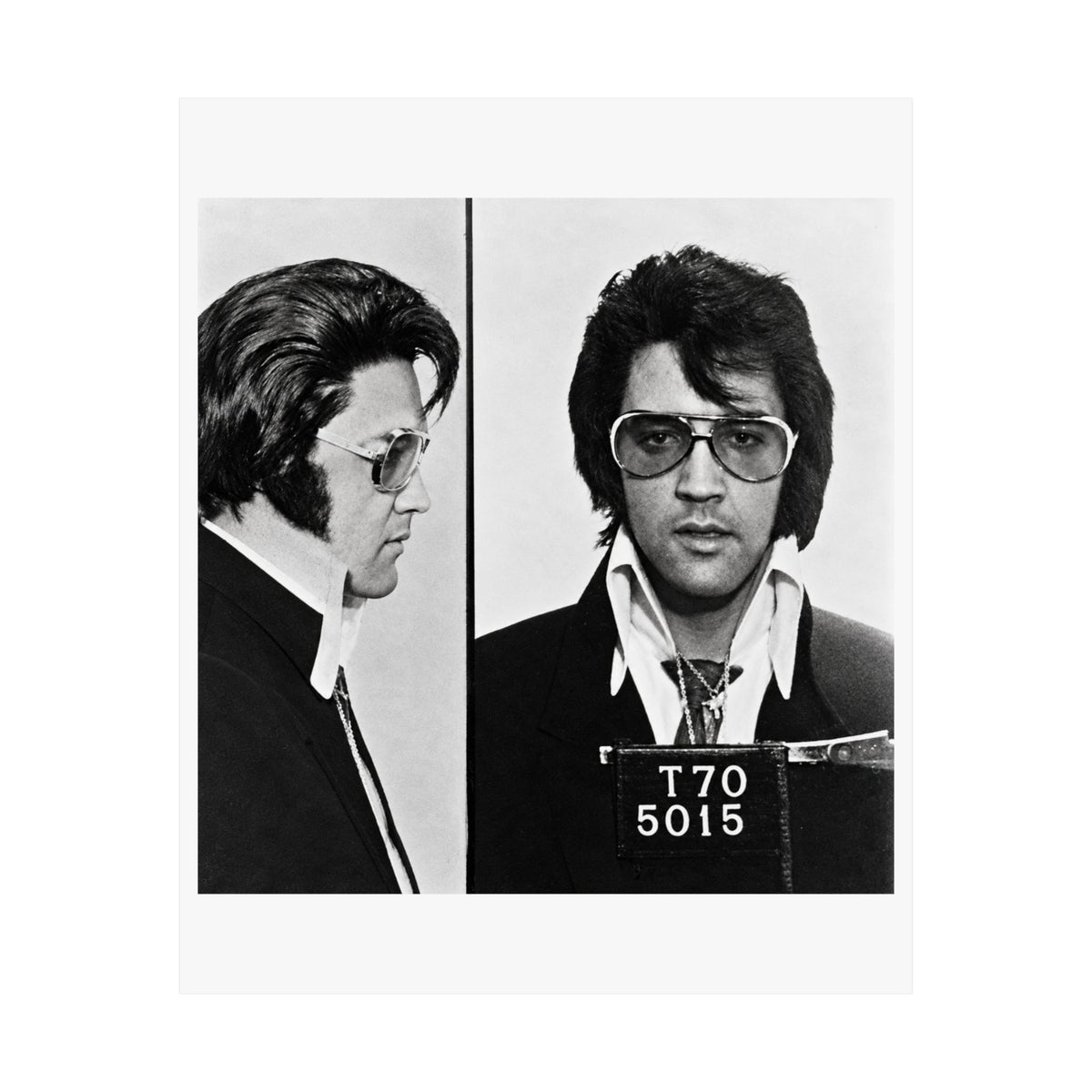 Elvis Presley 1970 Mugshot Poster – Matte Wall Art Print