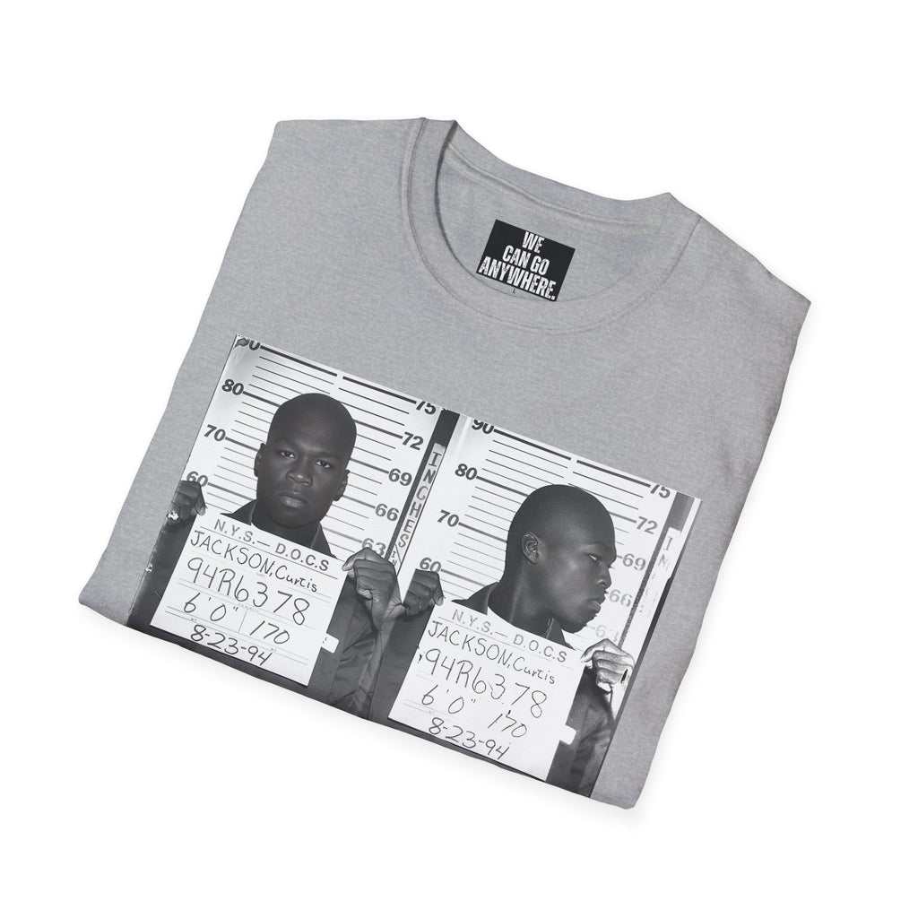 50 Cent Curtis Jackson Mugshot T-Shirt – “Built, Not Broken”