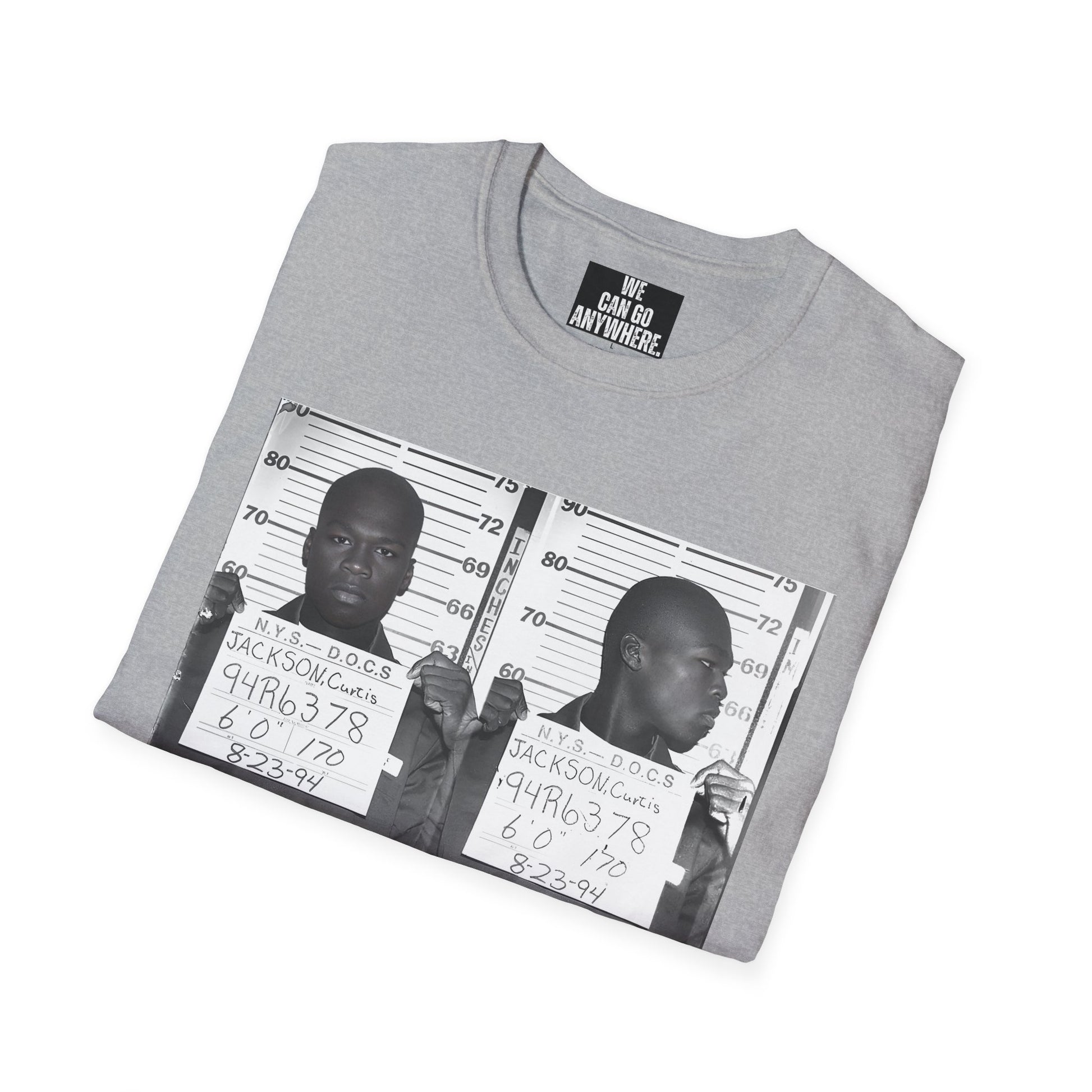 50 Cent Curtis Jackson Mugshot T-Shirt – “Built, Not Broken”