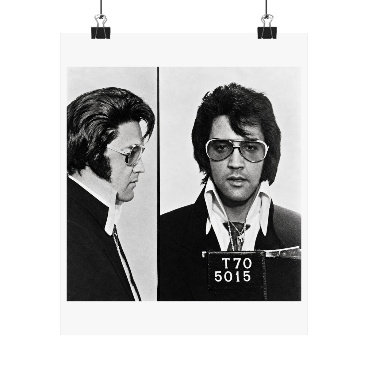 Elvis Presley 1970 Mugshot Poster – Matte Wall Art Print