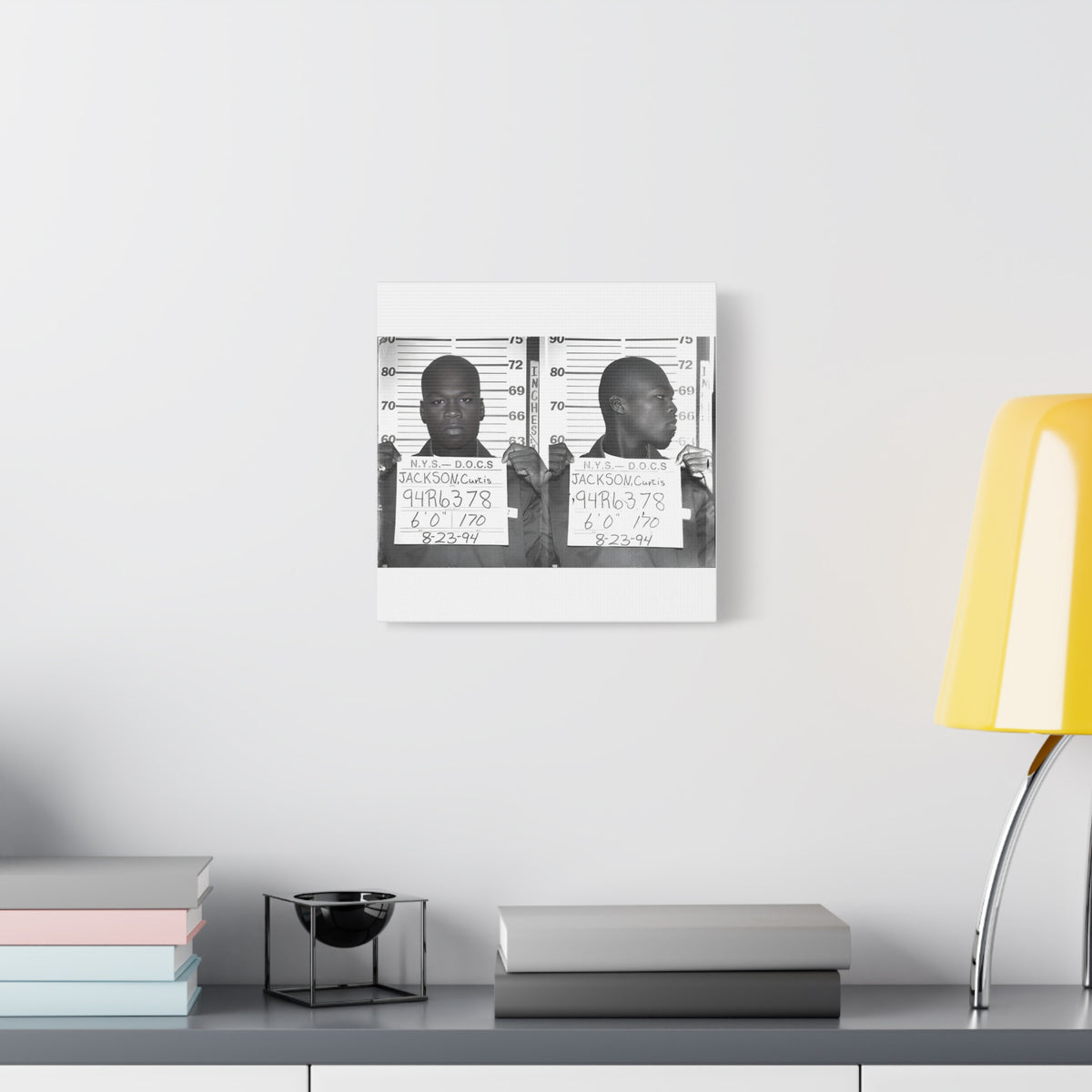 50 Cent 1994 Mugshot Canvas – Matte Stretched 1.25"