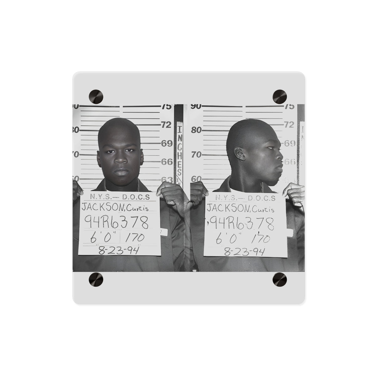 50 Cent 1994 Mugshot Acrylic Wall Art