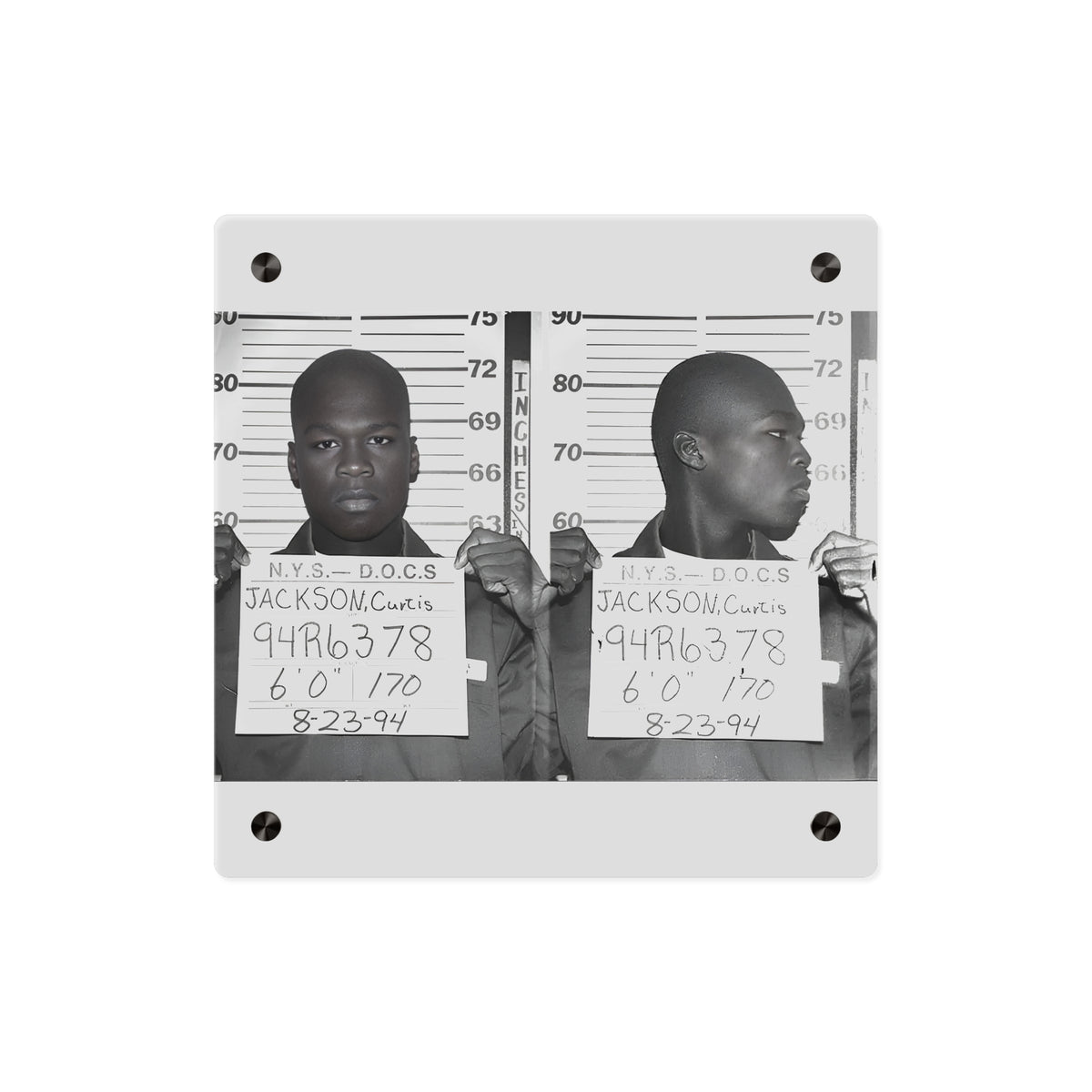 50 Cent 1994 Mugshot Acrylic Wall Art