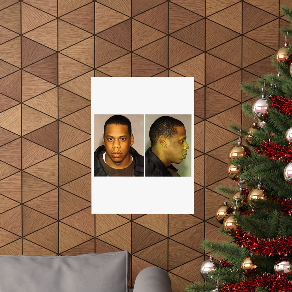 Jay-Z Mugshot Poster – Matte Wall Art Print