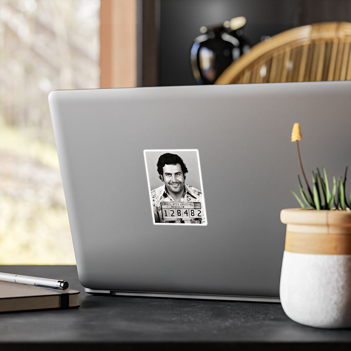 Pablo Escobar Mugshot Sticker – Kiss-Cut Vinyl Decal