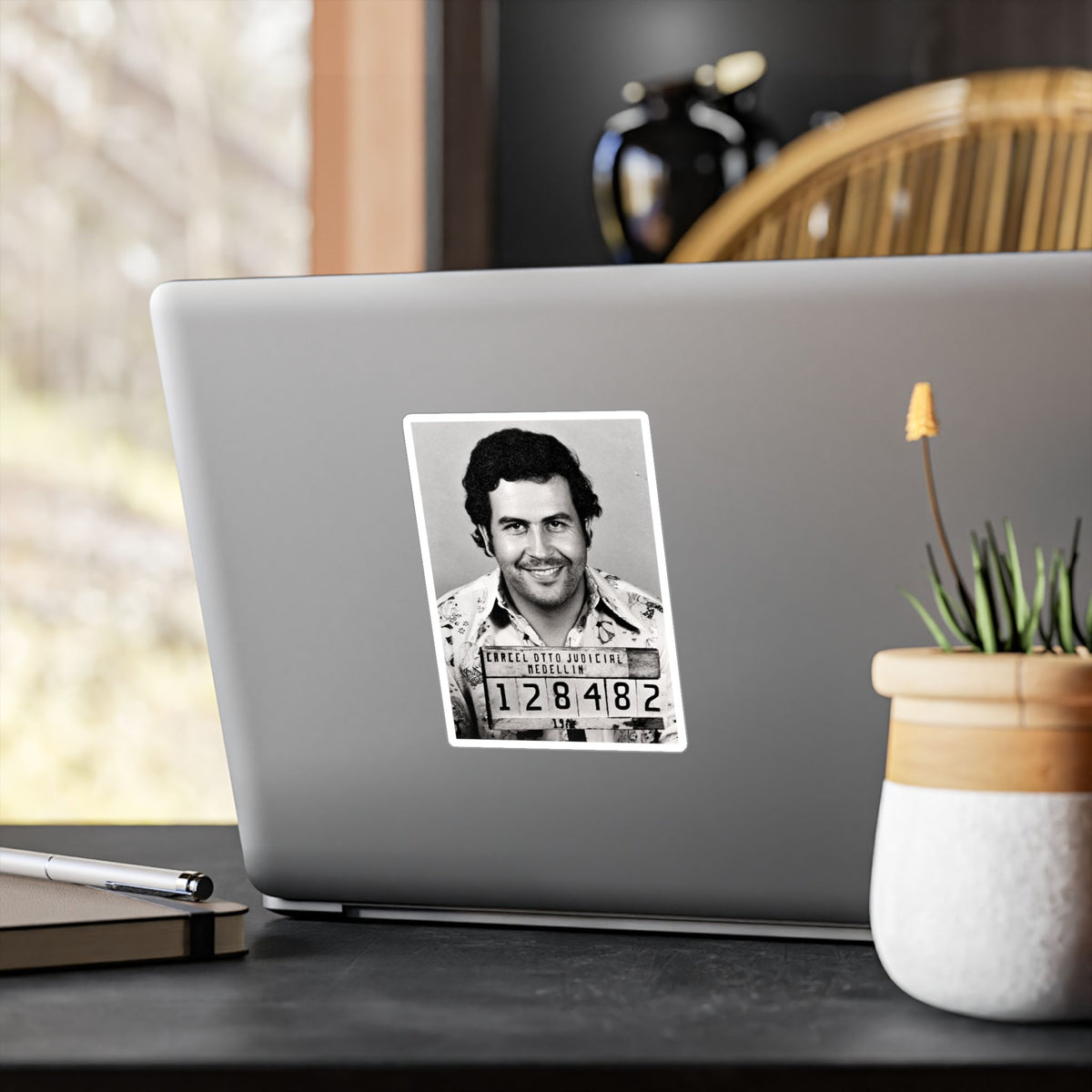 Pablo Escobar Mugshot Sticker – Kiss-Cut Vinyl Decal