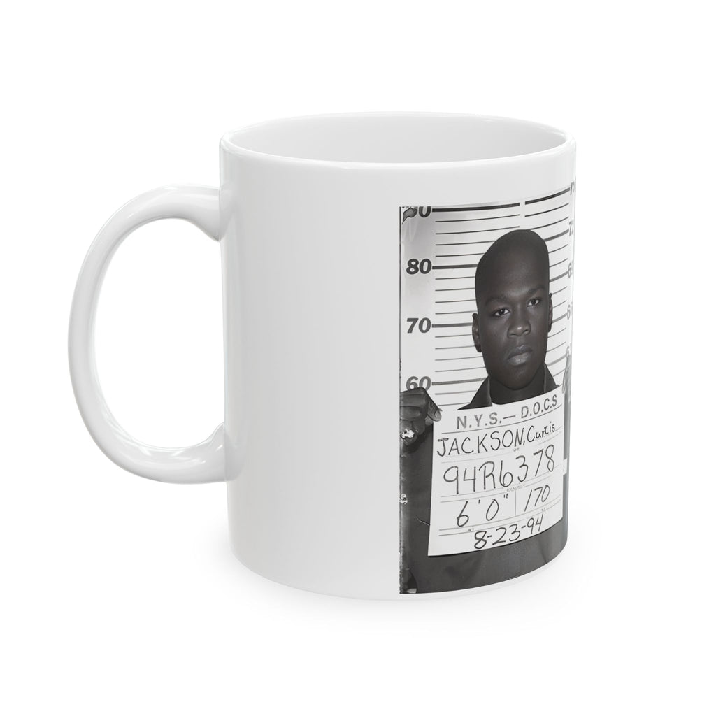 50 Cent Mugshot Mug – Coffee Cup Featuring Curtis Jackson 50 Cent G-Unit – No Snitch Vintage Rap Art – Hip-Hop Mug – We Can Go Anywhere Gift