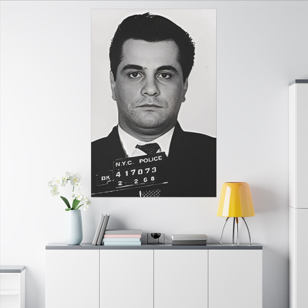 Vintage Mugshot Canvas Art Print, Black and White Wall Decor, Retro Home Decor, Gift for True Crime Lovers, Unique Artwork