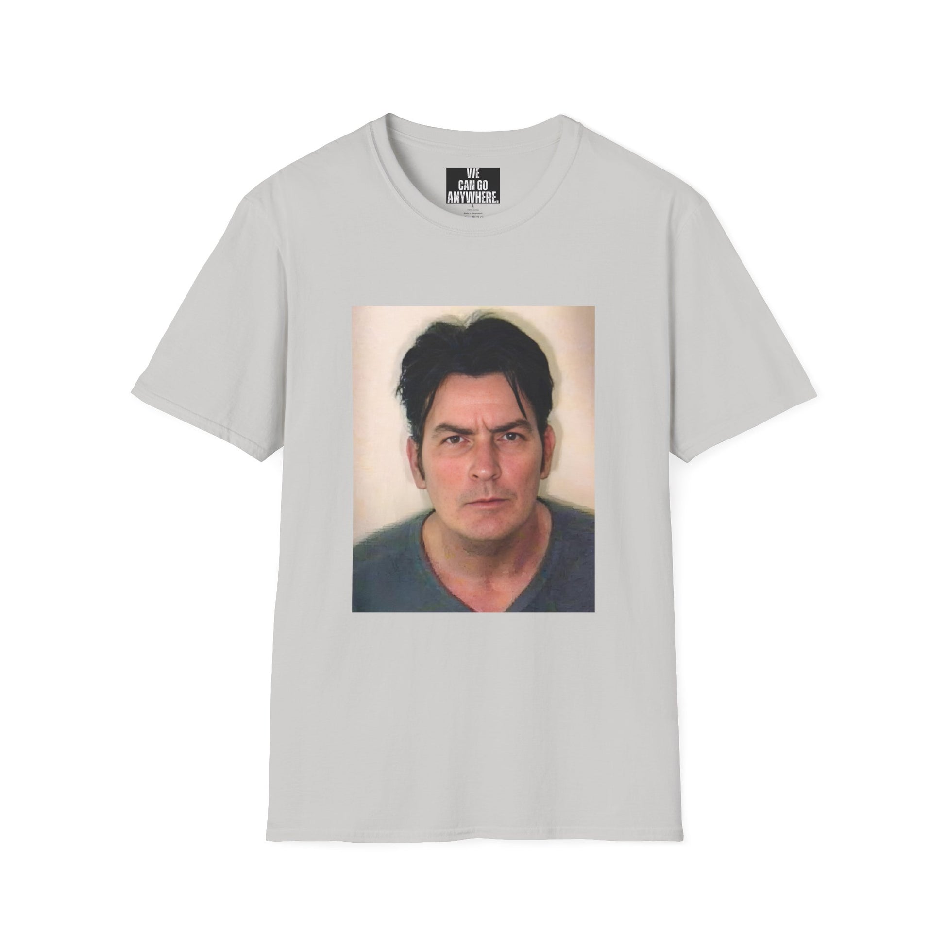 Charlie Sheen Mugshot Tee – Vintage Rebel Unisex T-Shirt, Iconic Celebrity Graphic