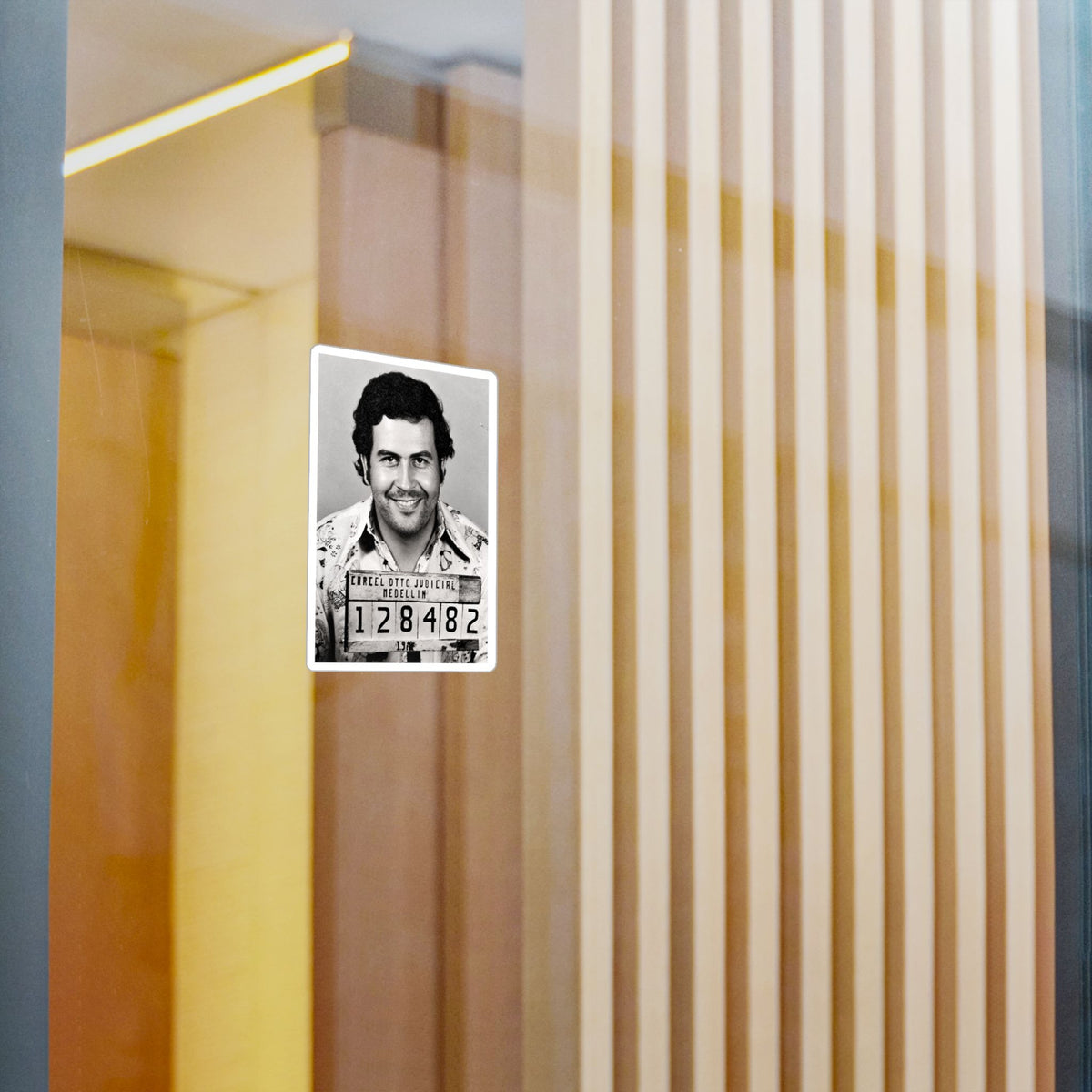 Pablo Escobar Mugshot Sticker – Kiss-Cut Vinyl Decal