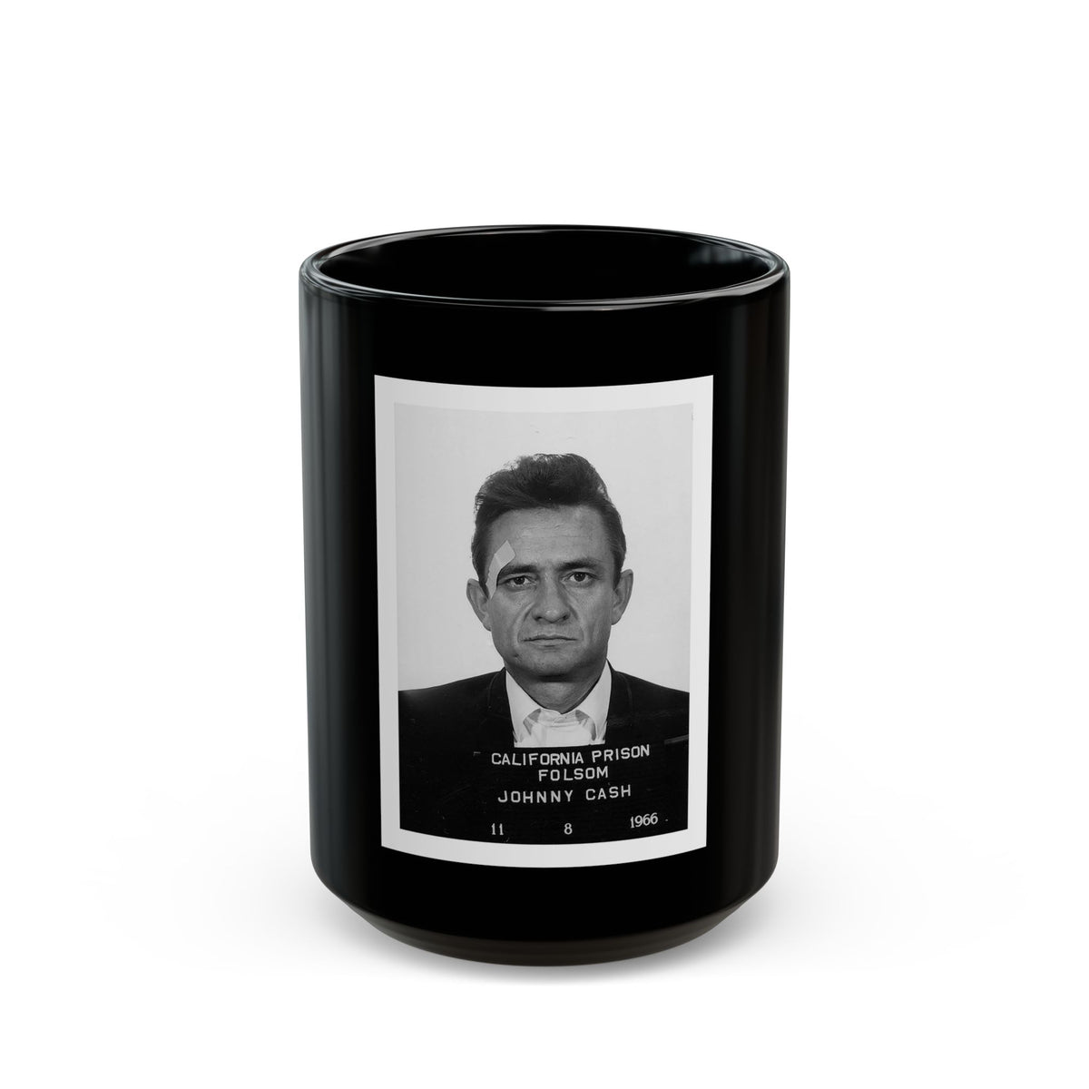 Johnny Cash Mugshot Mug – 11oz & 15oz Black Ceramic