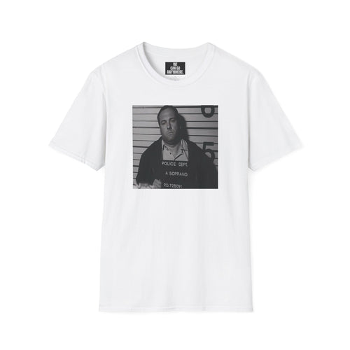Tony Soprano Mugshot Shirt | Sopranos Mafia T-Shirt | Mob Boss Streetwear | Anti-Rat Collection | Gildan Softstyle Tee