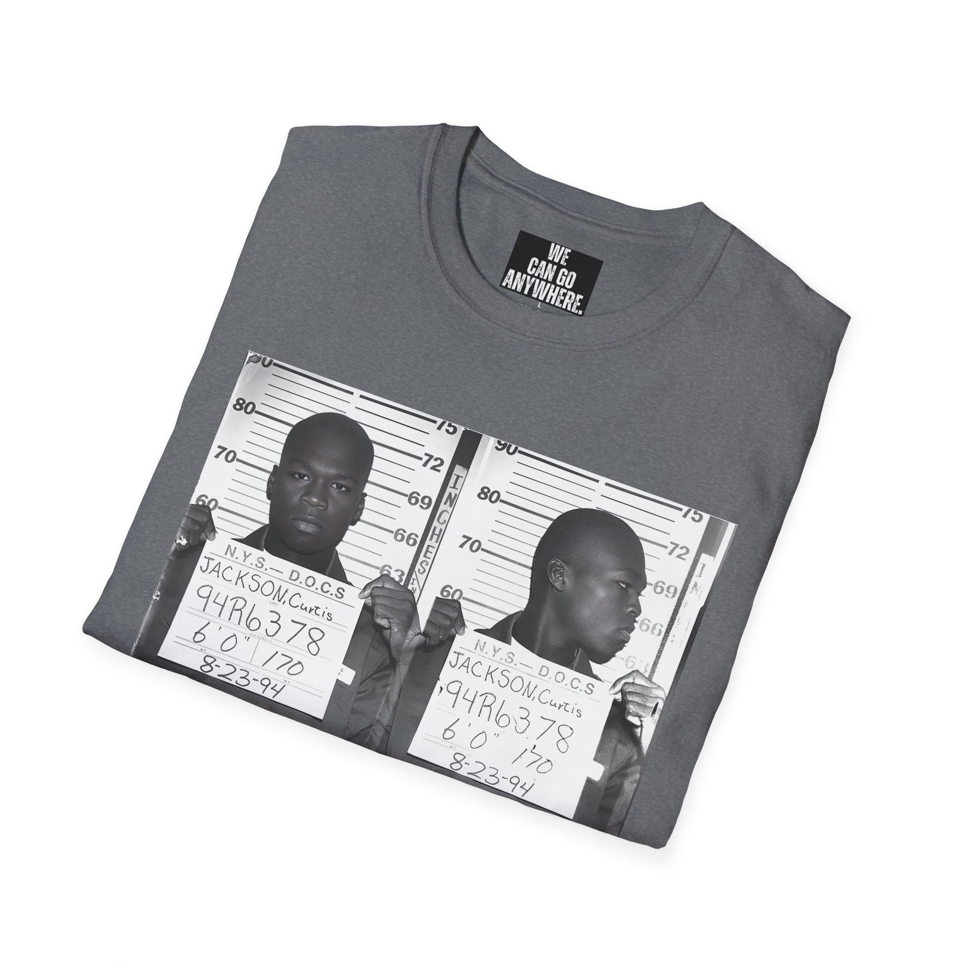 50 Cent Curtis Jackson Mugshot T-Shirt – “Built, Not Broken”