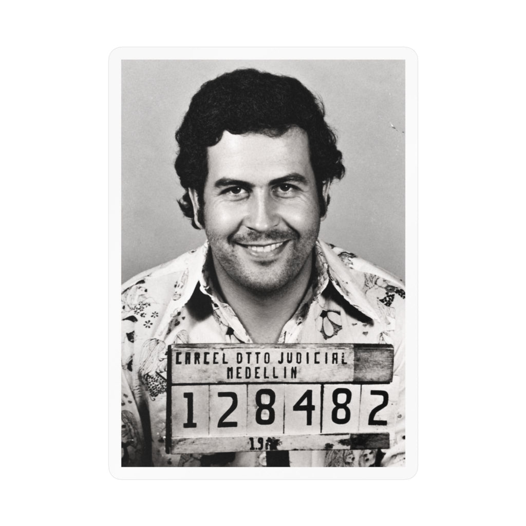 Pablo Escobar Mugshot Sticker – Kiss-Cut Vinyl Decal