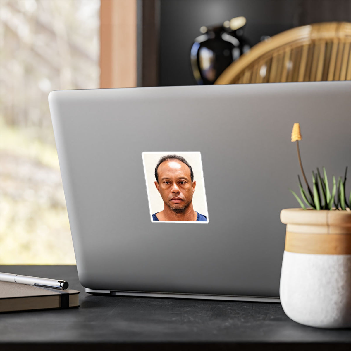 Tiger Woods 2017 Mugshot Sticker – Kiss-Cut Vinyl Decal
