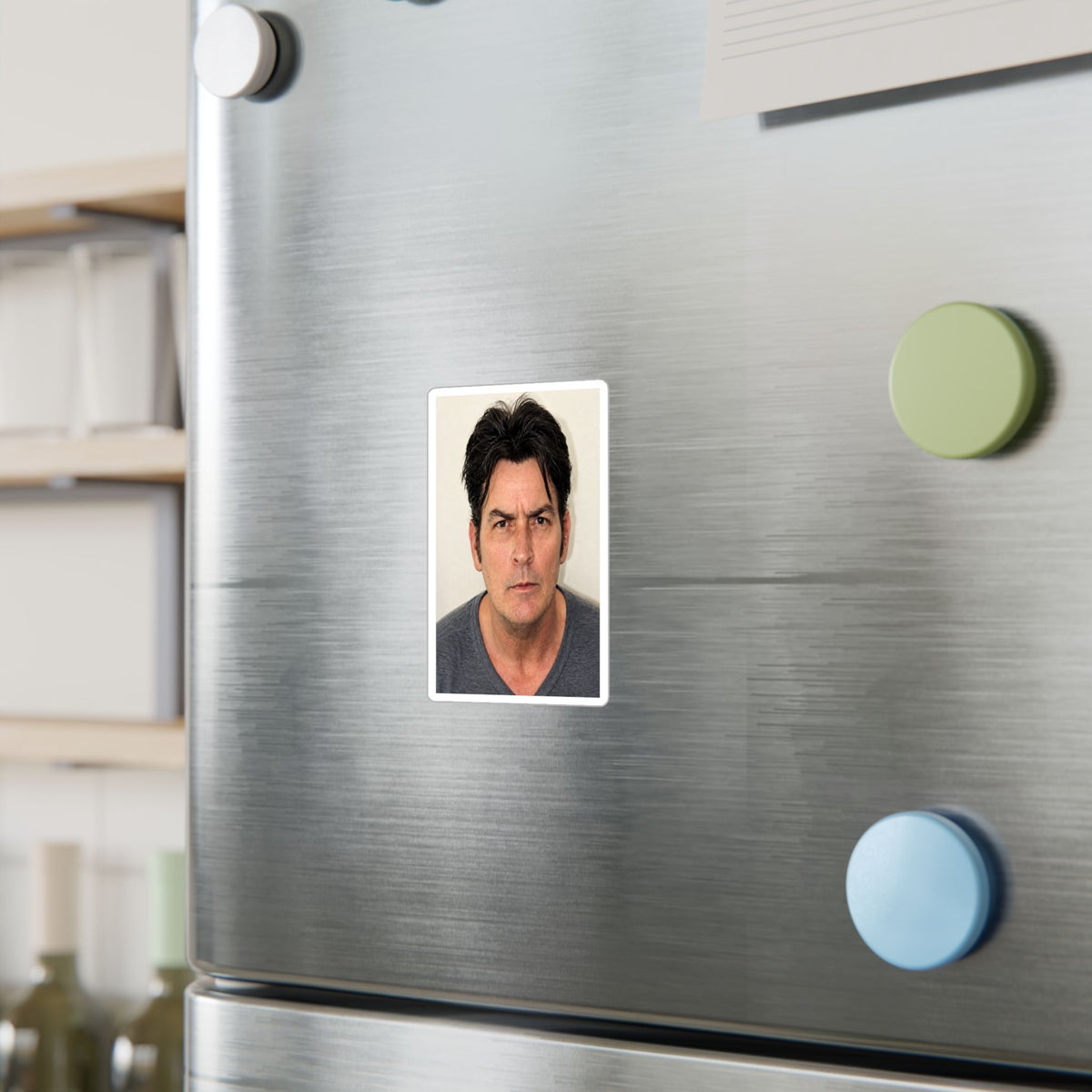 Charlie Sheen Mugshot Sticker – Kiss-Cut Vinyl Decal