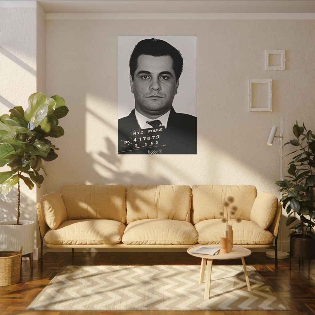Vintage Mugshot Canvas Art Print, Black and White Wall Decor, Retro Home Decor, Gift for True Crime Lovers, Unique Artwork