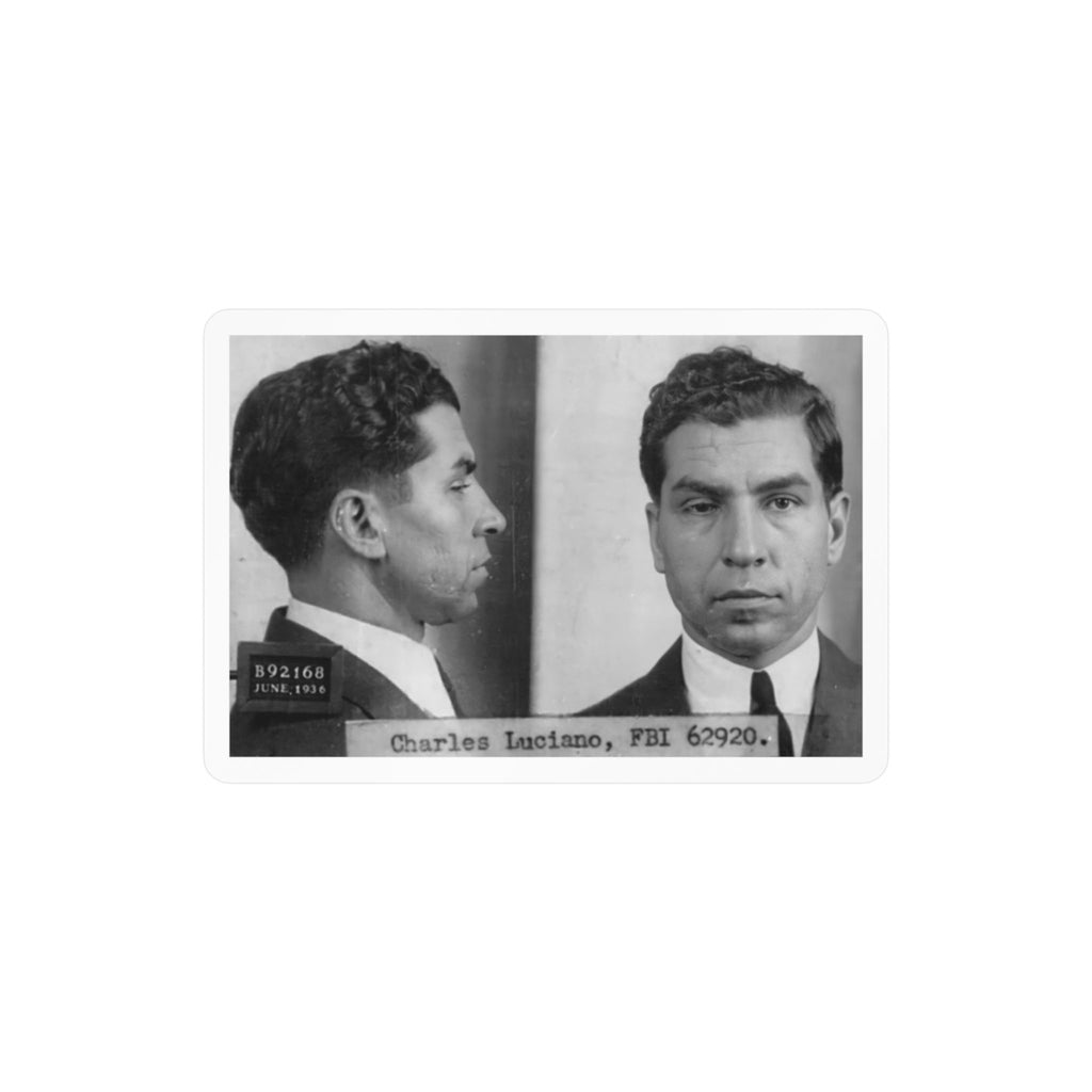 Lucky Luciano Mugshot Sticker – Kiss-Cut Vinyl Decal