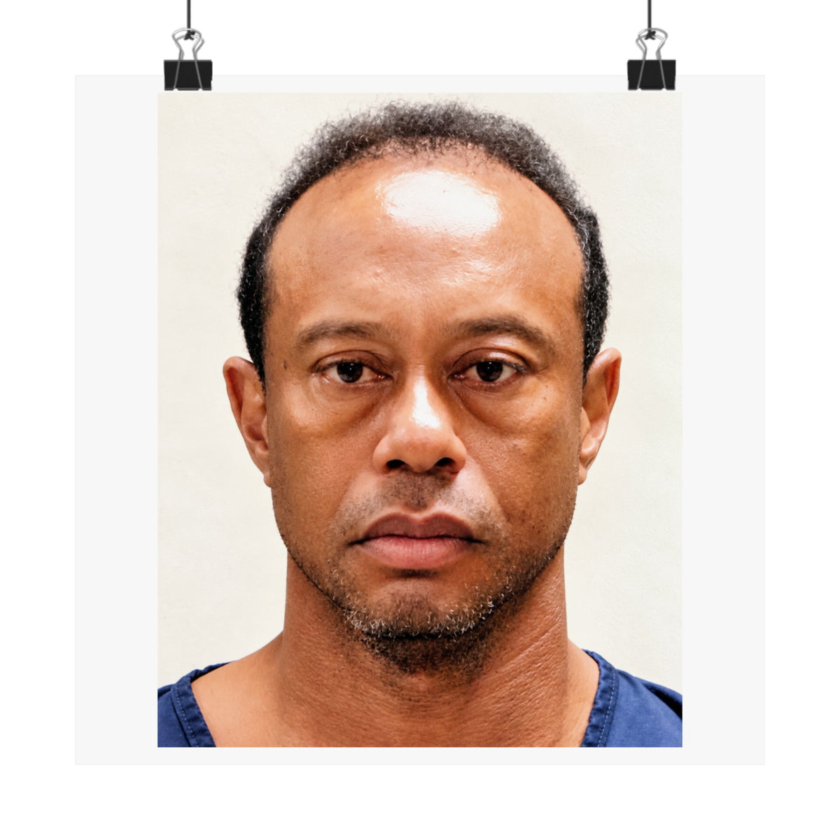 Tiger Woods 2017 Mugshot Poster – Matte Wall Art Print