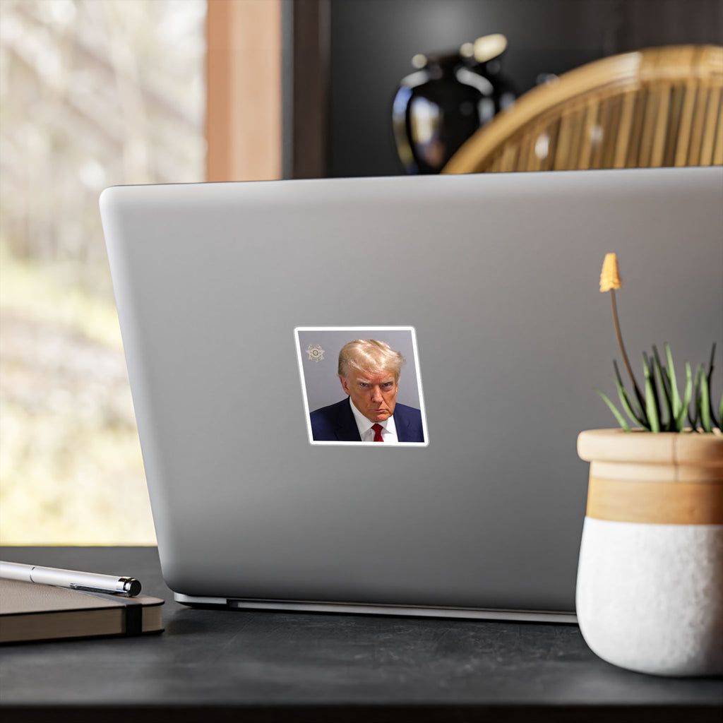 Donald Trump 2023 Mugshot Sticker – Kiss-Cut Vinyl Decal