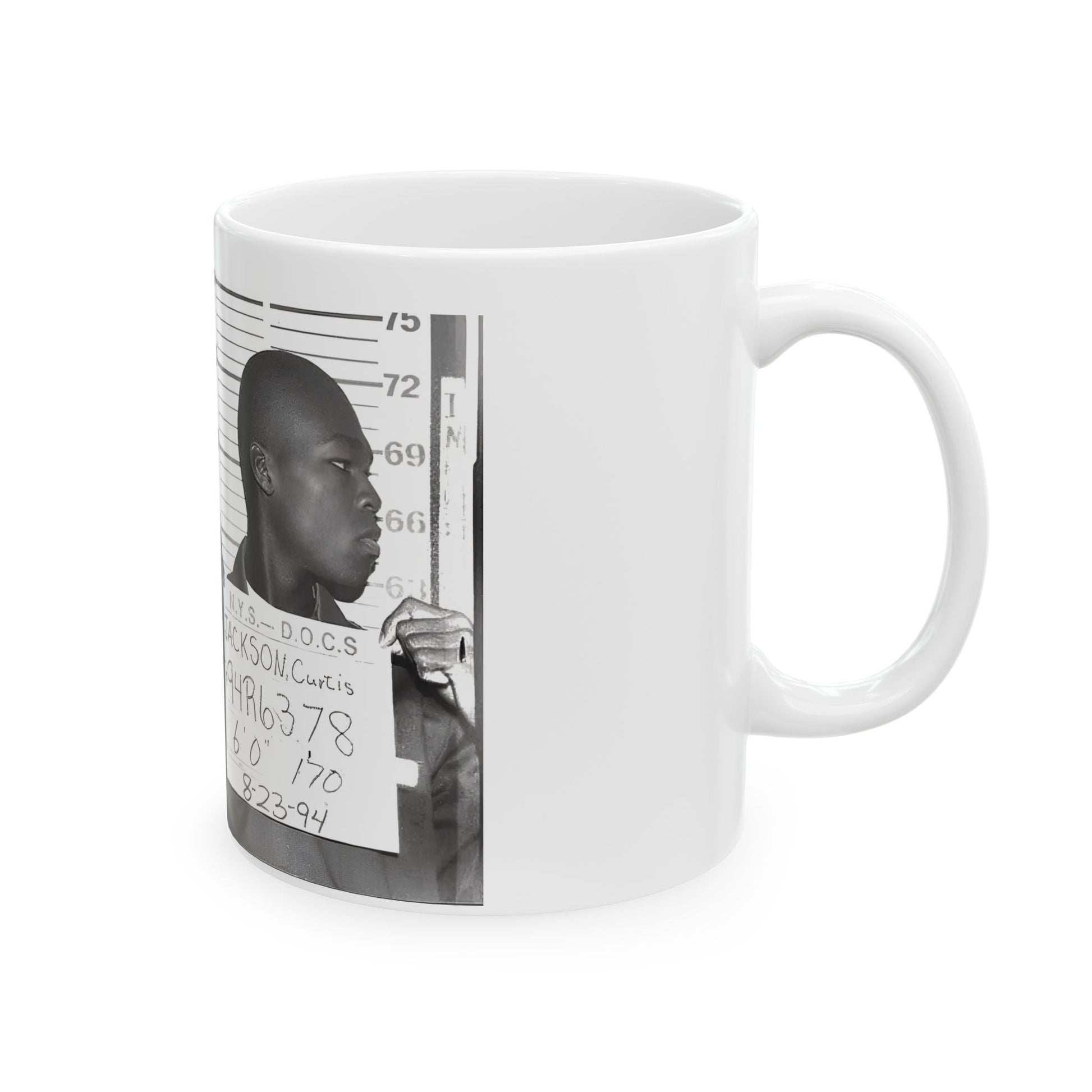 50 Cent Mugshot Mug – Coffee Cup Featuring Curtis Jackson 50 Cent G-Unit – No Snitch Vintage Rap Art – Hip-Hop Mug – We Can Go Anywhere Gift