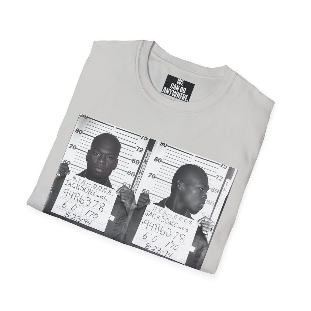 50 Cent Curtis Jackson Mugshot T-Shirt – “Built, Not Broken”