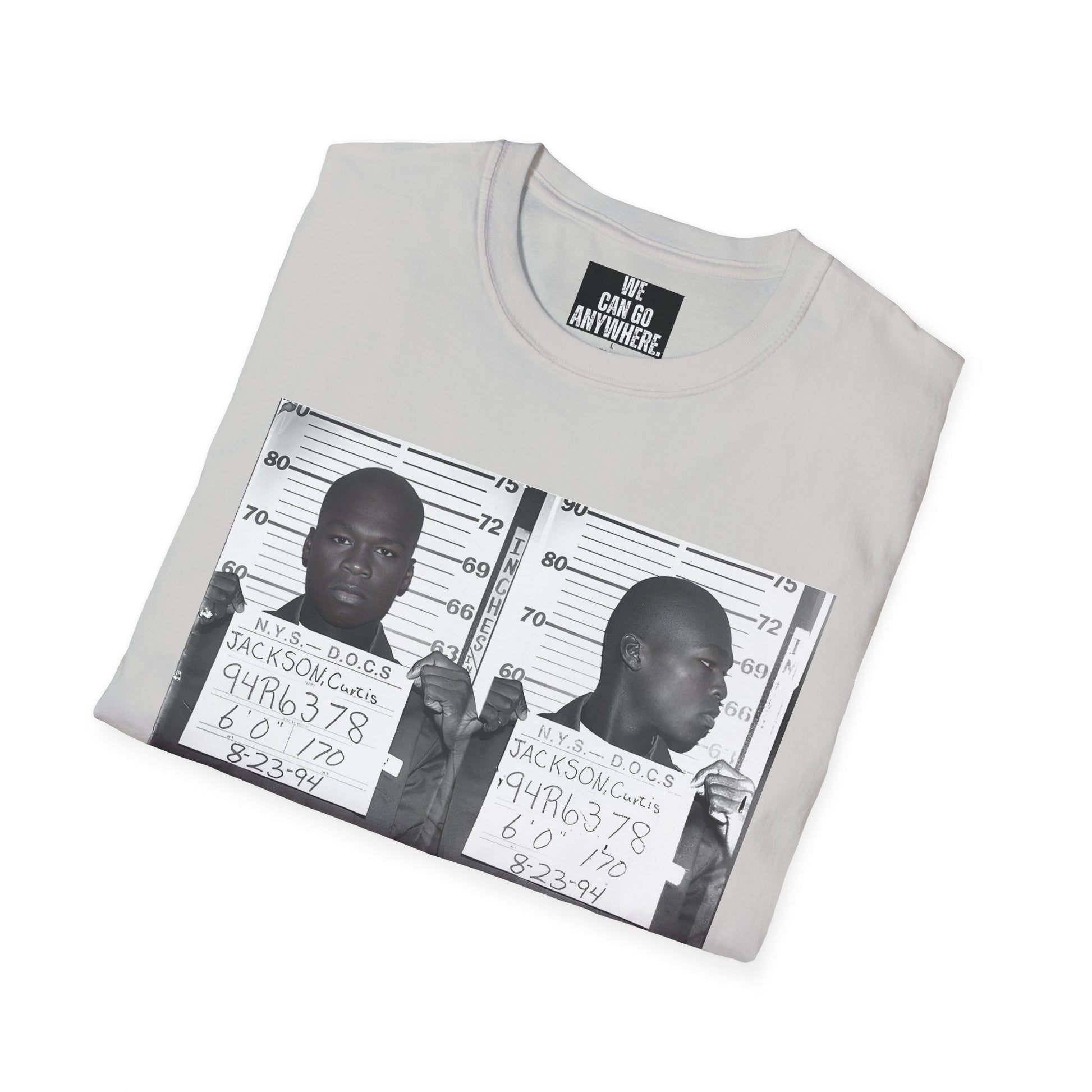 50 Cent Curtis Jackson Mugshot T-Shirt – “Built, Not Broken”