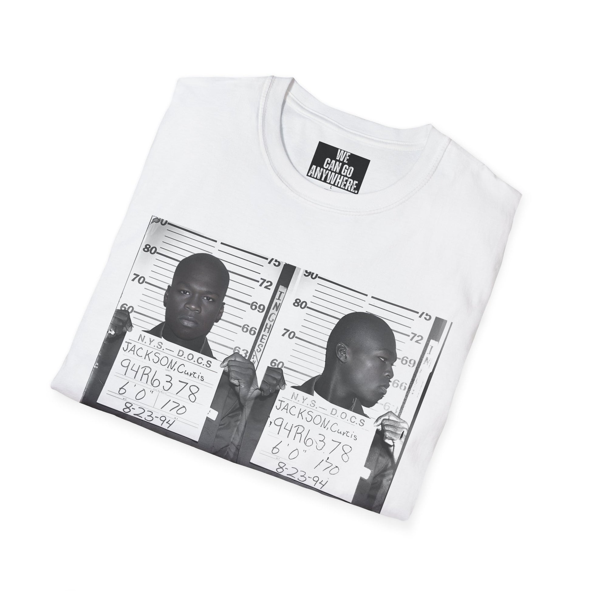 50 Cent Curtis Jackson Mugshot T-Shirt – “Built, Not Broken”
