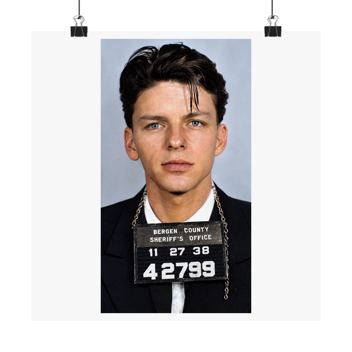 Frank Sinatra 1938 Mugshot Poster – Matte Wall Art Print