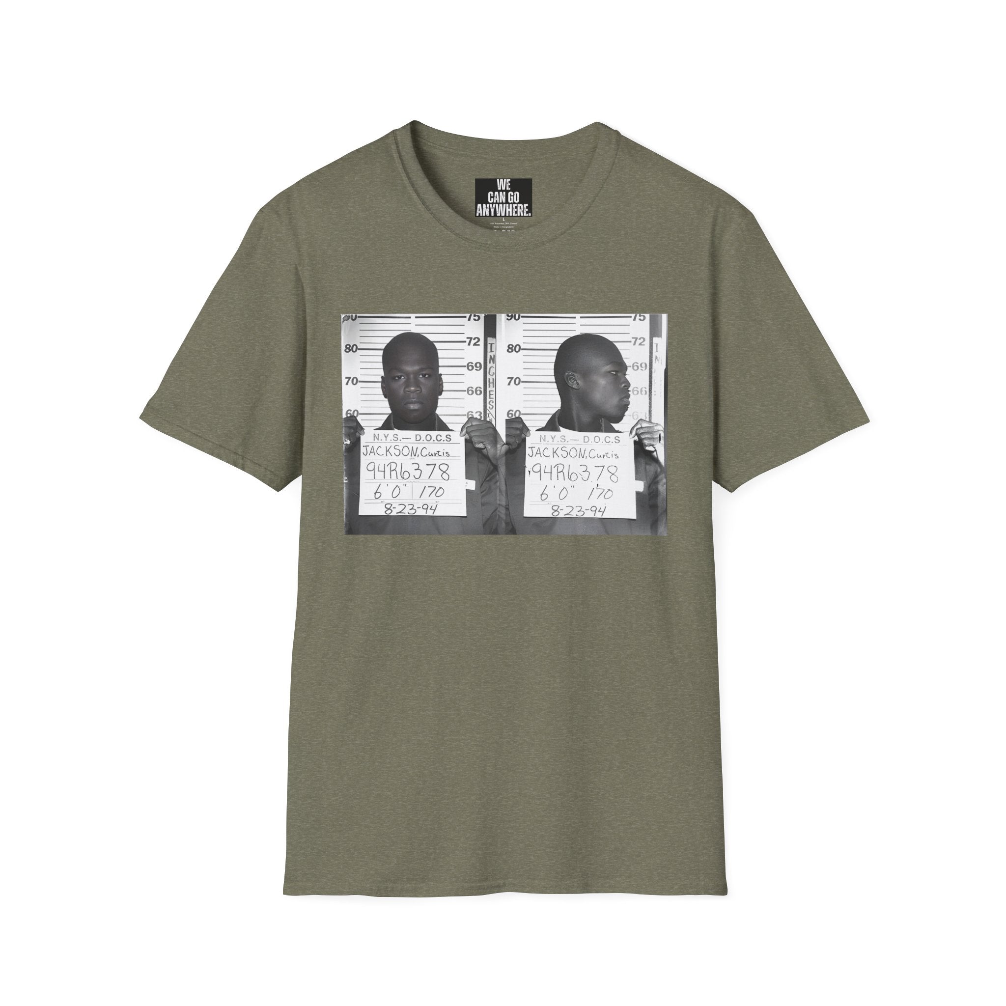 50 Cent Mugshot T-Shirt - Built Not Broken | Hip Hop Streetwear