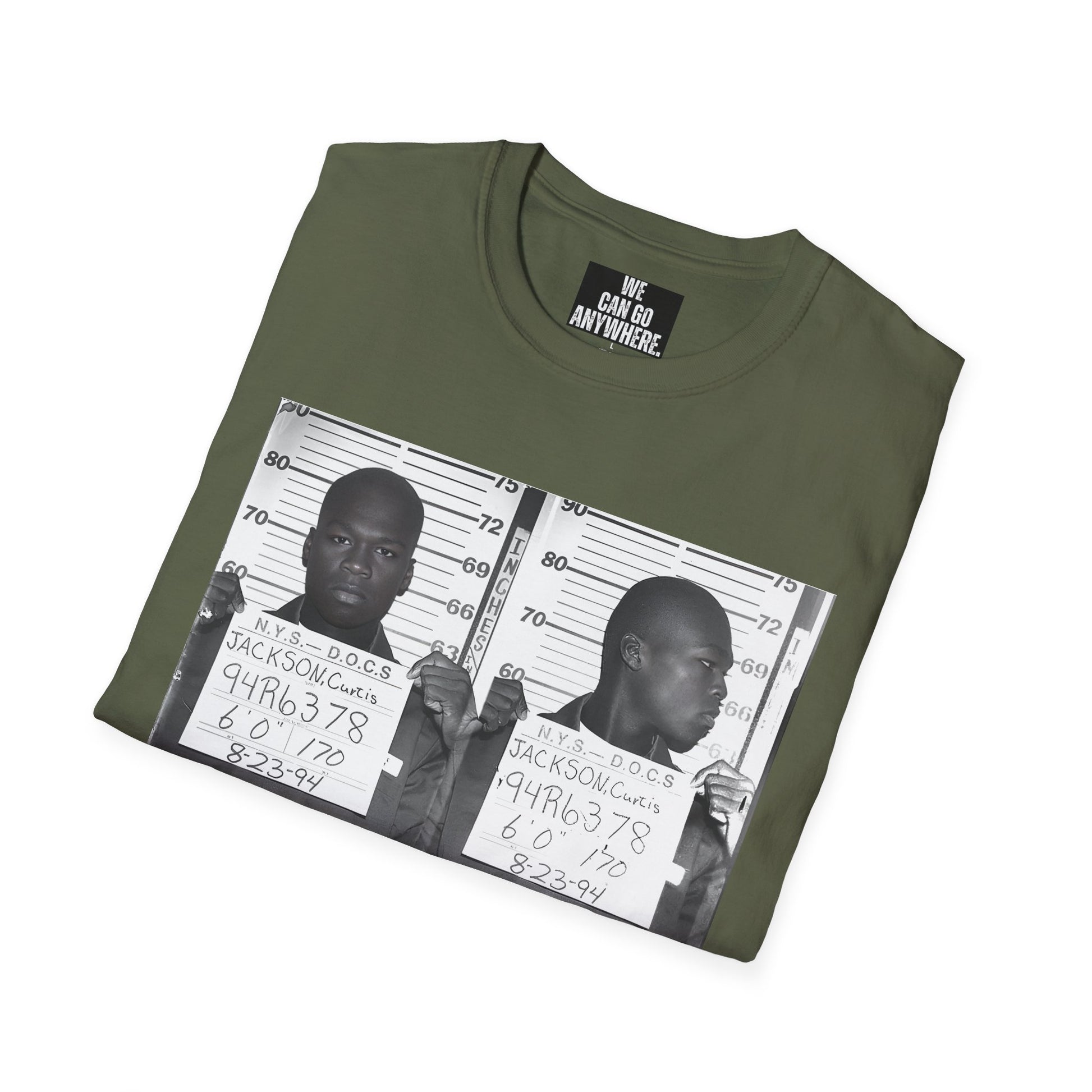 50 Cent Curtis Jackson Mugshot T-Shirt – “Built, Not Broken”