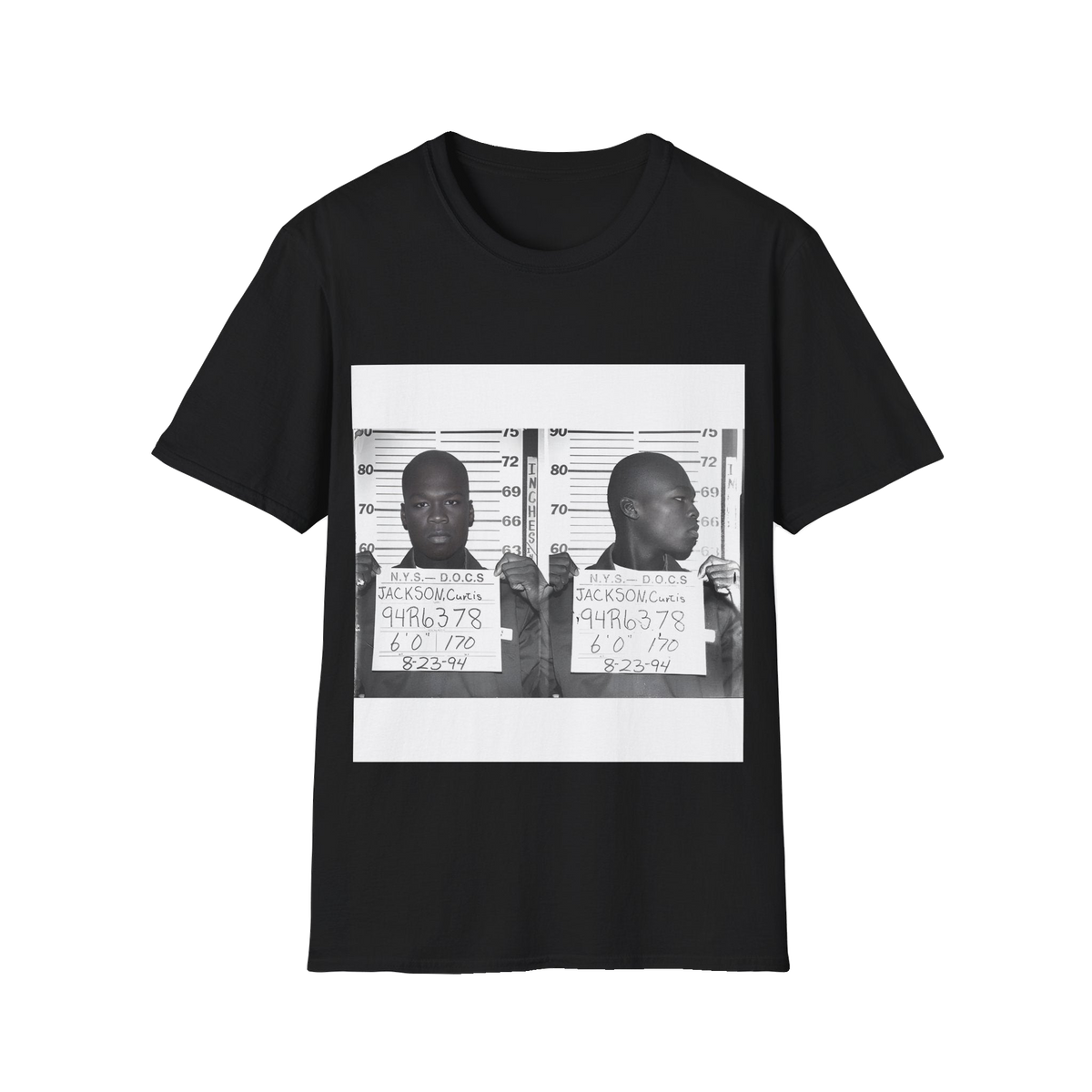 50 Cent Mugshot T-Shirt – Unisex Softstyle Tee