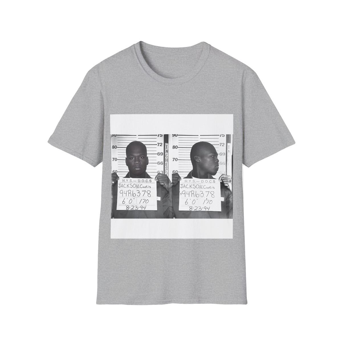 50 Cent Mugshot T-Shirt – Unisex Softstyle Tee