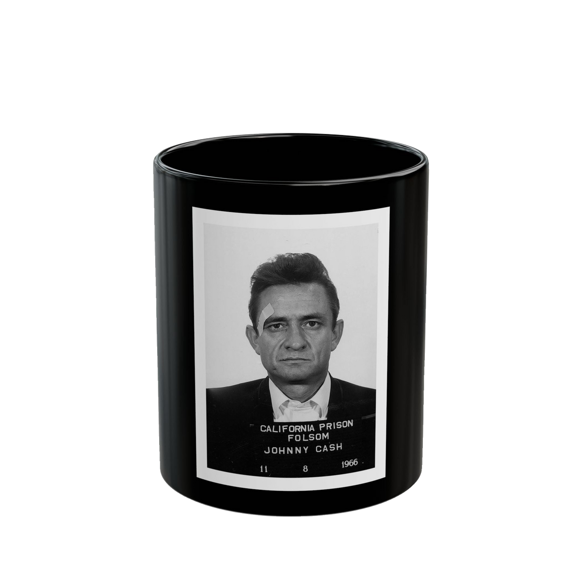 Johnny Cash Mugshot Mug – 11oz & 15oz Black Ceramic