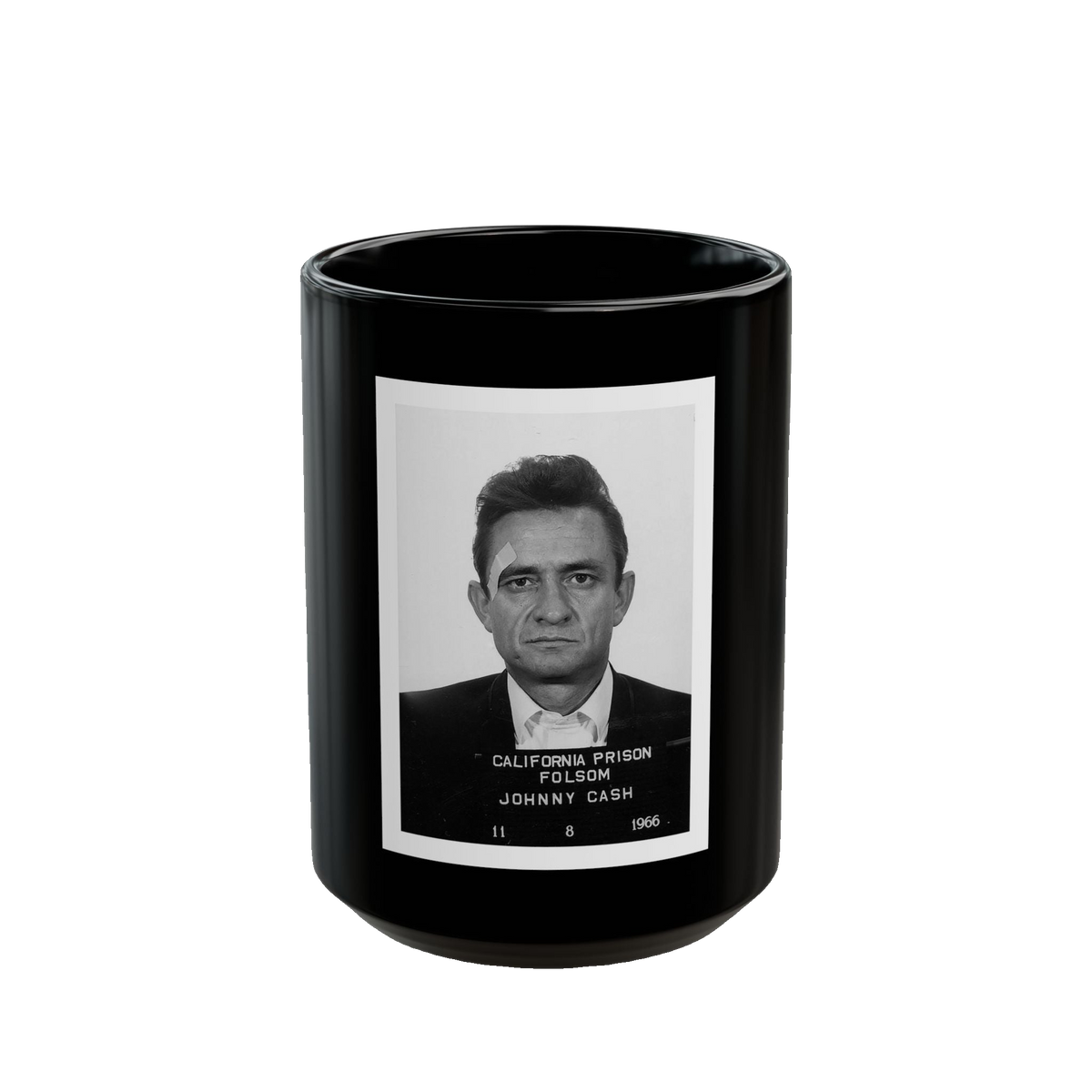 Johnny Cash Mugshot Mug – 11oz & 15oz Black Ceramic