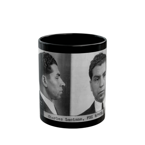 Lucky Luciano Mugshot Mug – 11oz & 15oz Black Ceramic