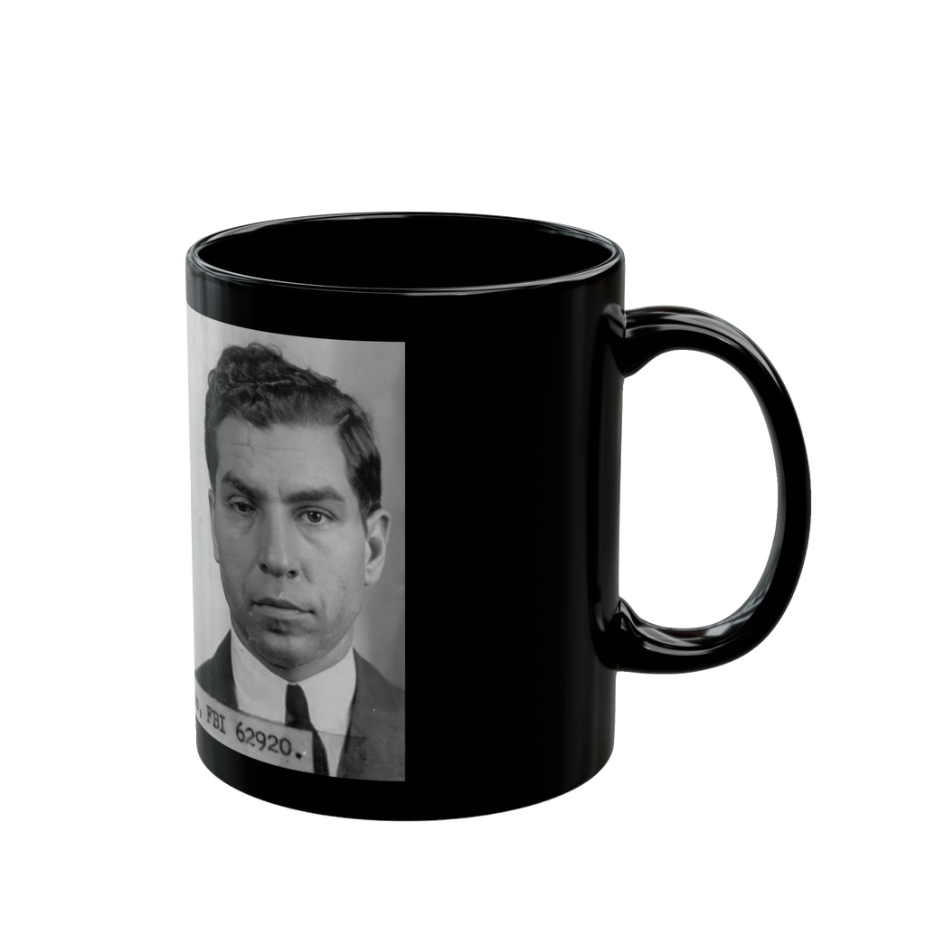 Lucky Luciano Mugshot Mug – 11oz & 15oz Black Ceramic