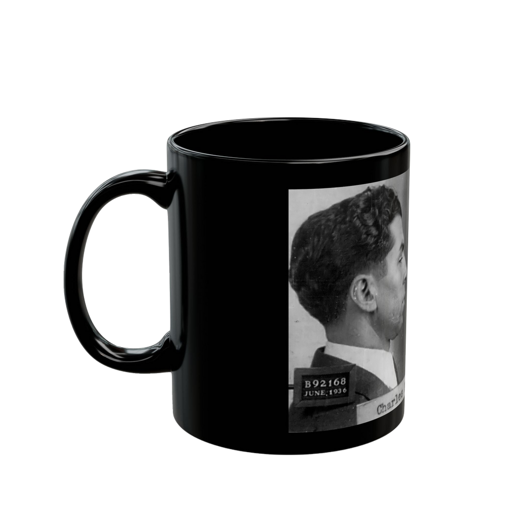 Lucky Luciano Mugshot Mug – 11oz & 15oz Black Ceramic