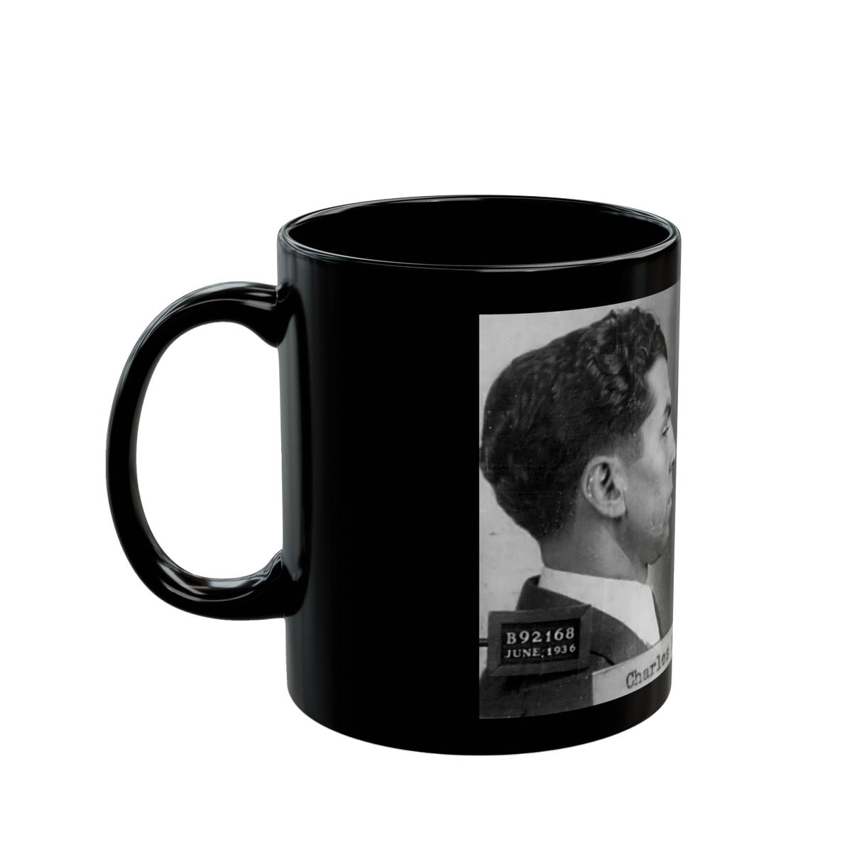 Lucky Luciano Mugshot Mug – 11oz & 15oz Black Ceramic