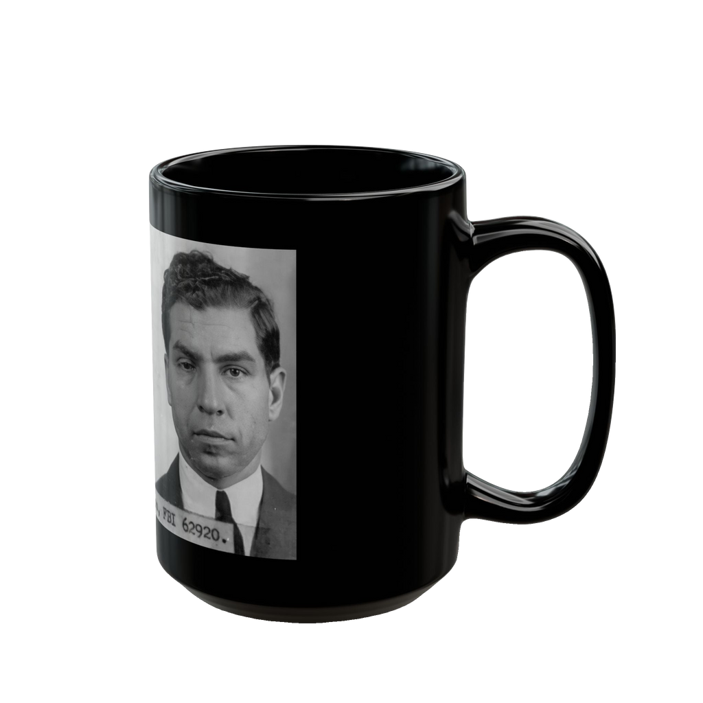 Lucky Luciano Mugshot Mug – 11oz & 15oz Black Ceramic