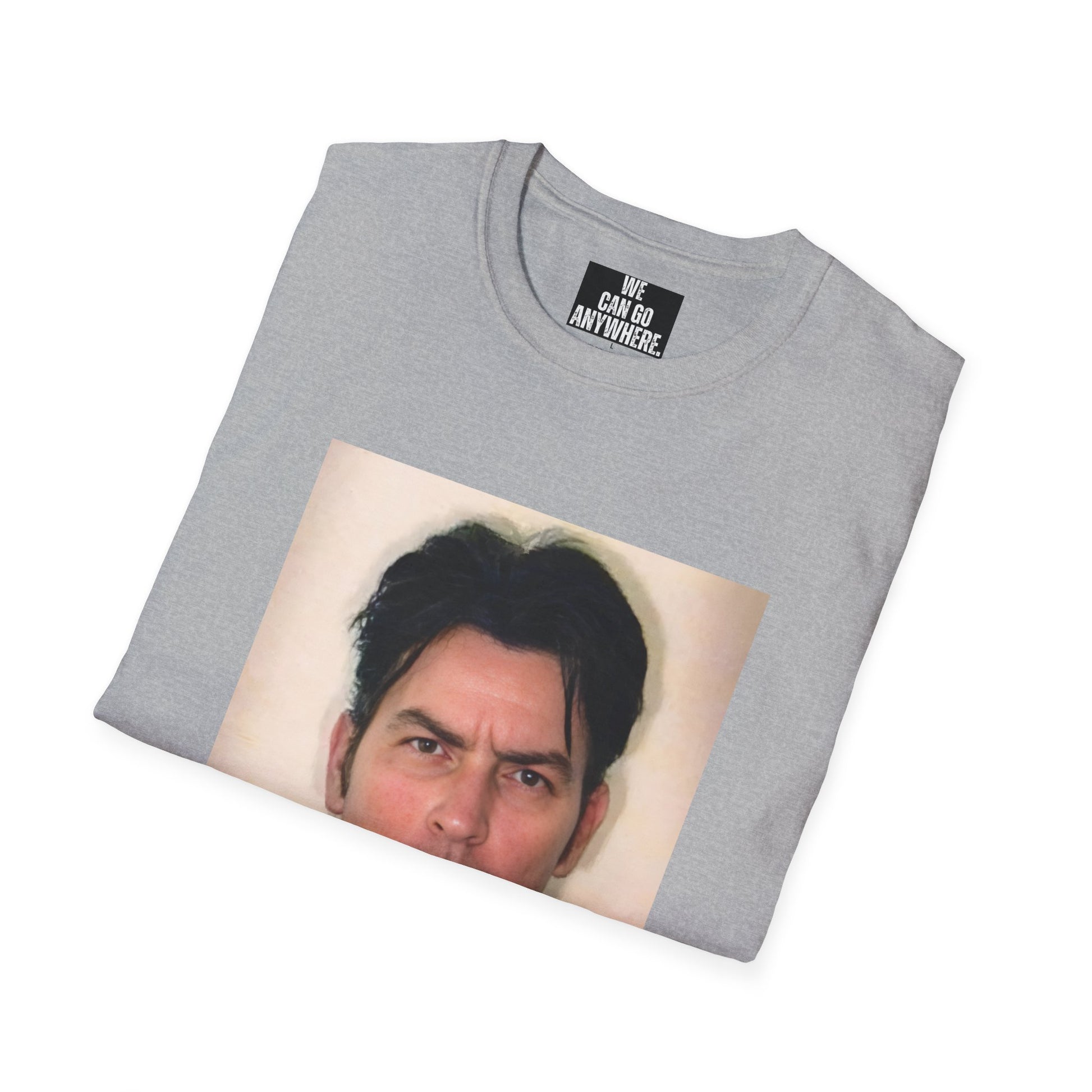 Charlie Sheen Mugshot Tee – Vintage Rebel Unisex T-Shirt, Iconic Celebrity Graphic