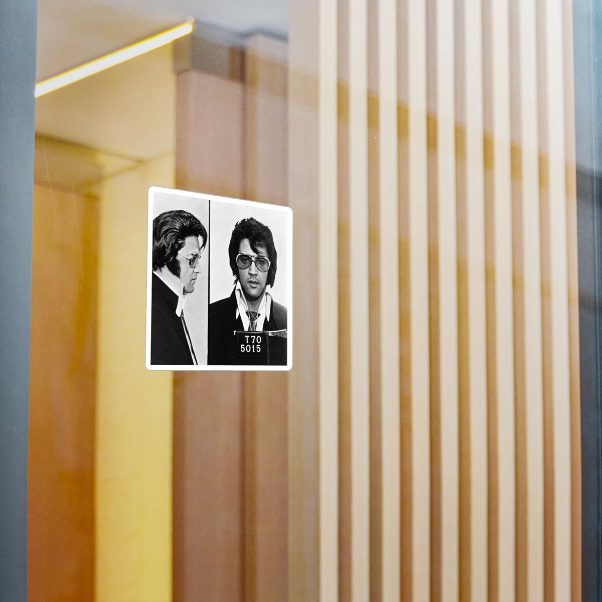 Elvis Presley 1970 Mugshot Sticker – Kiss-Cut Vinyl Decal