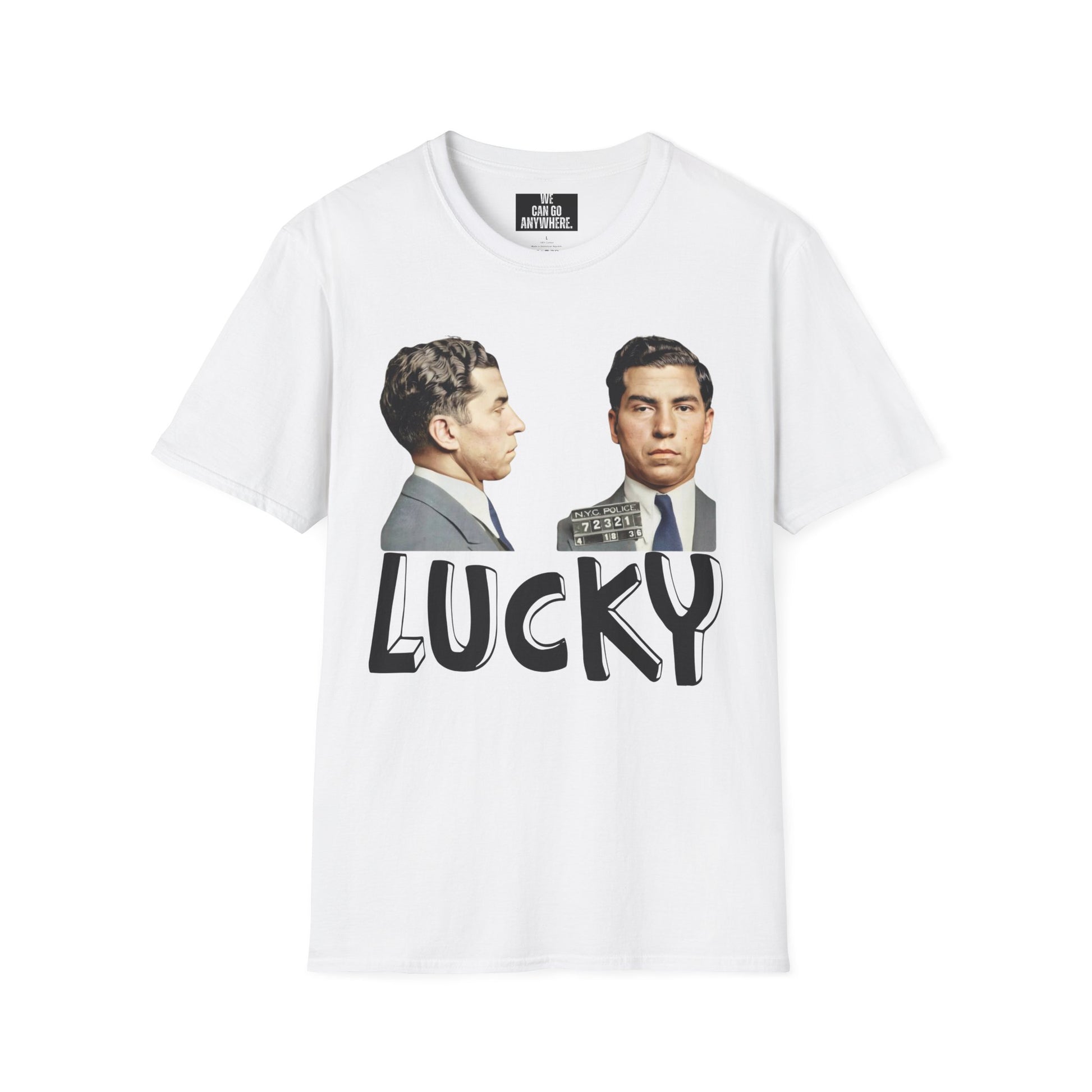 Lucky Luciano Graphic Unisex Softstyle T-Shirt, Vintage Style Tee, Casual Wear, Gift for Him/Her, St. Patrick's Day Shirt, Everyday Comfort