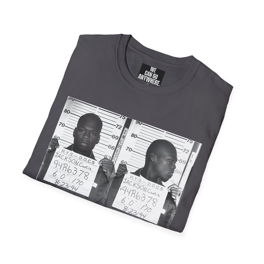 50 Cent Curtis Jackson Mugshot T-Shirt – “Built, Not Broken”