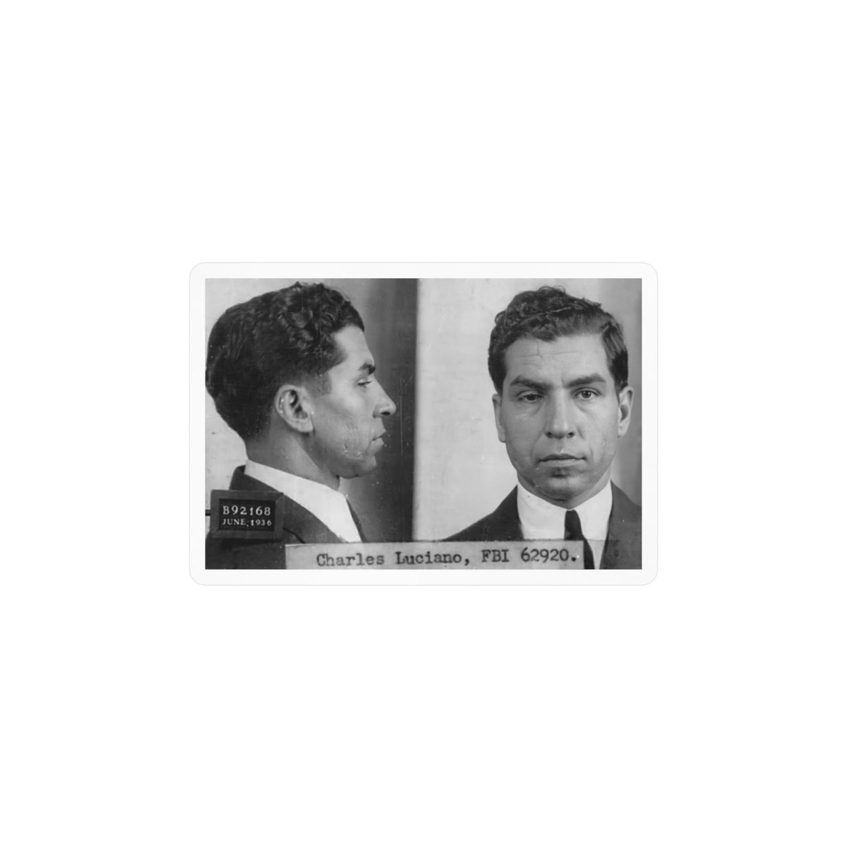 Lucky Luciano Mugshot Sticker – Kiss-Cut Vinyl Decal