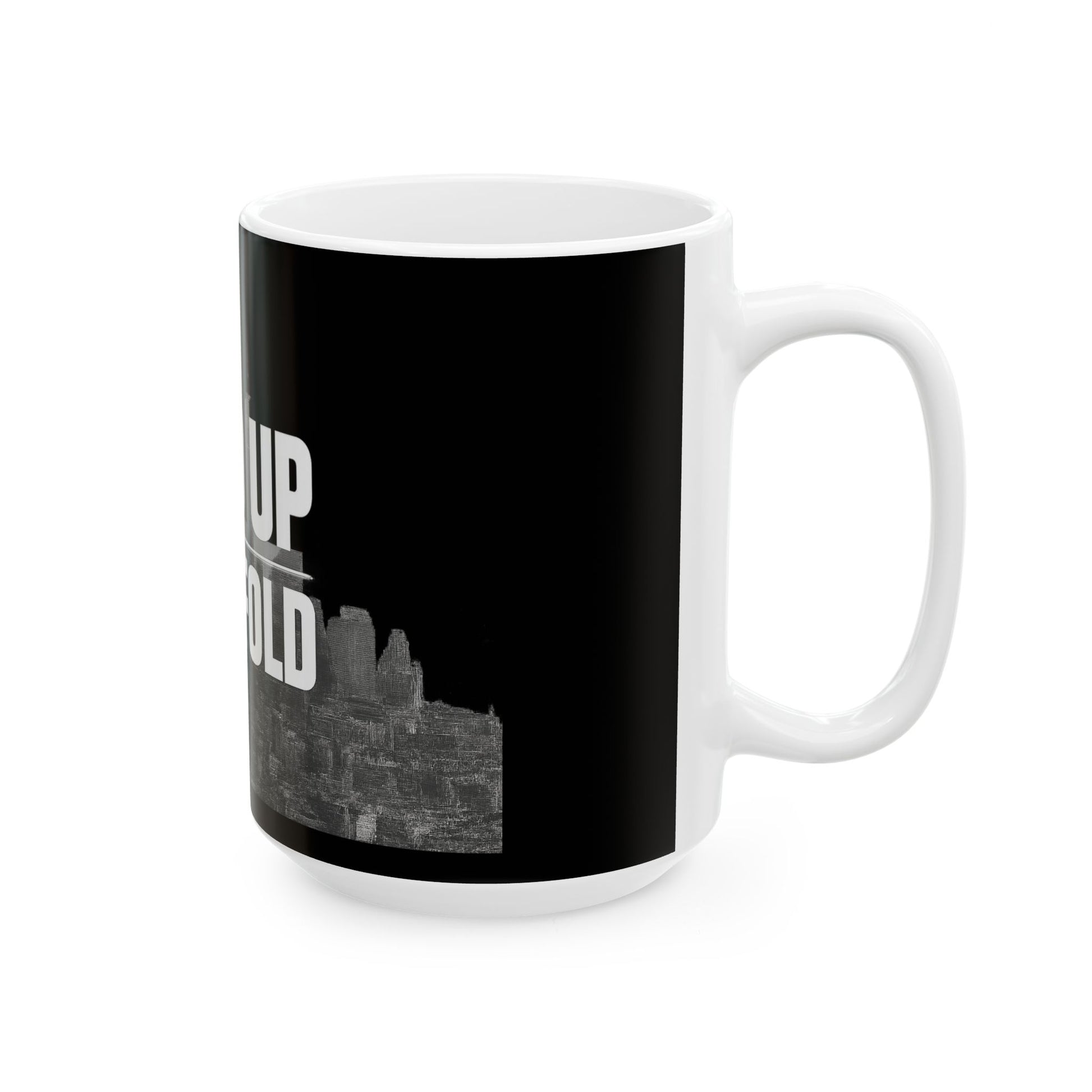 Inspiring Black Ceramic Mug - "Stand Up, Never Fold" - Motivational Coffee Cup for Daily Inspiration